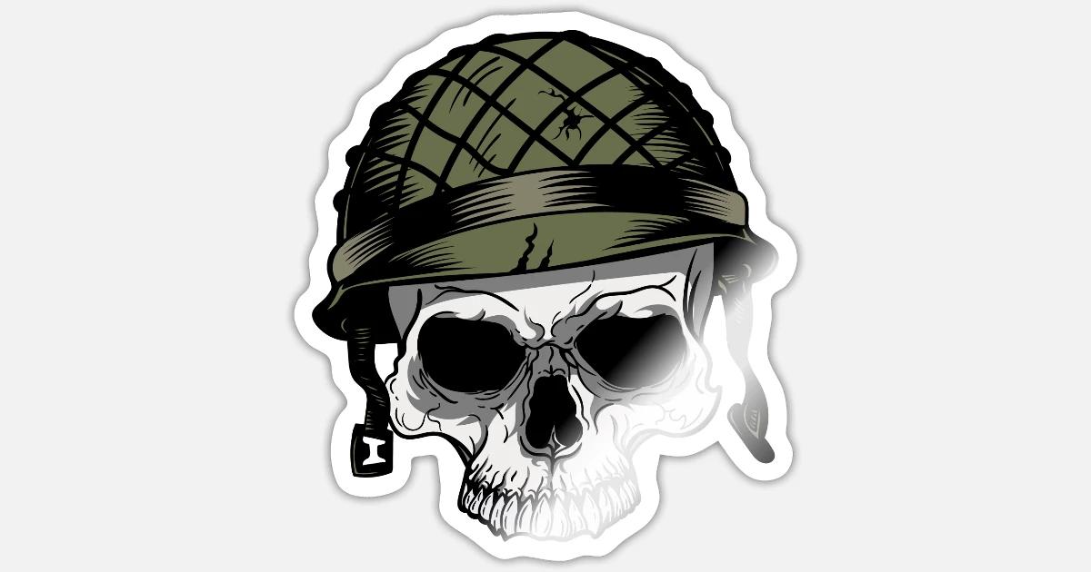 skull soldier helmet army' Sticker 
